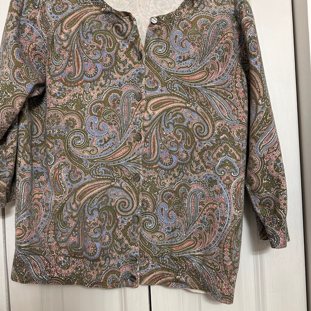 Talbots Multicolor Paisley Knit Top